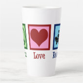 ピースラブローイング – かわいいクルー団 カフェラテマグ (正面)