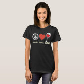 ピースラブワイン飲み飲み飲みことわざグラフィック Tシャツ (正面フル)