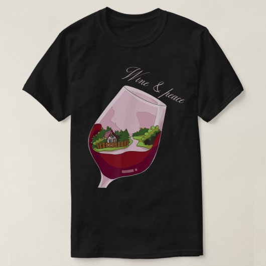 ピースラブワインTシャツ Tシャツ (デザイン正面)