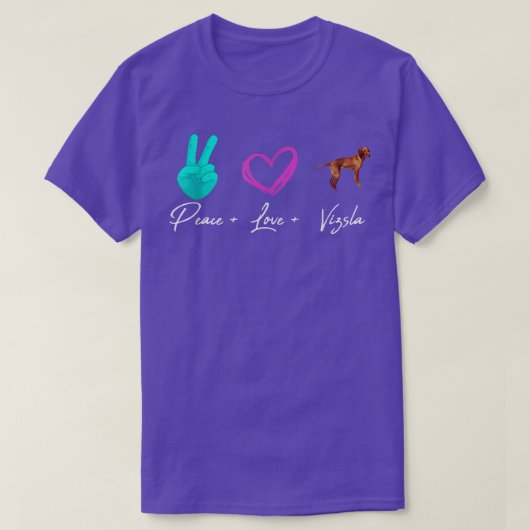 ピースラブヴィツラおもしろい犬オーナー  Tシャツ (デザイン正面)