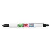 ピースラブ会計カスタム 黒ボールペン (正面)