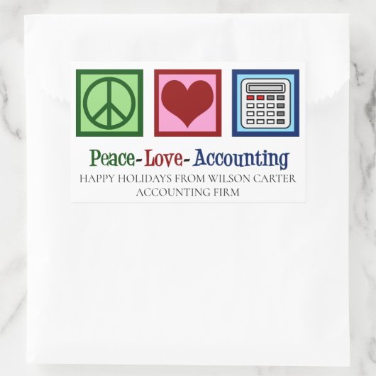 ピースラブ会計事務カスタム所の会計士 長方形シール (バッグ)