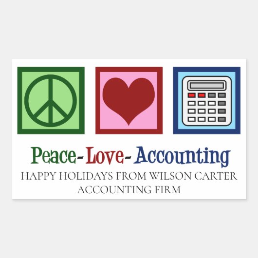 ピースラブ会計事務カスタム所の会計士 長方形シール (正面)