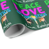 ピースラブ体操かわいい体操パーソナライズされた選手 ラッピングペーパー (ロールコーナー)