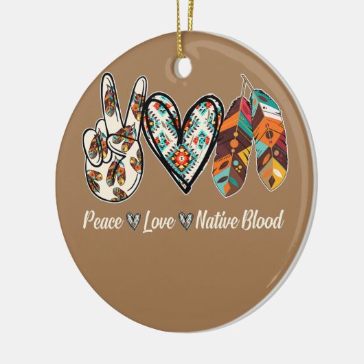 ピースラブ先住民ブラッド先住民アメリカン セラミックオーナメント (左)