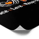 ピースラブ呼吸セラピストスケルトンおもしろいホール ポスター (角)