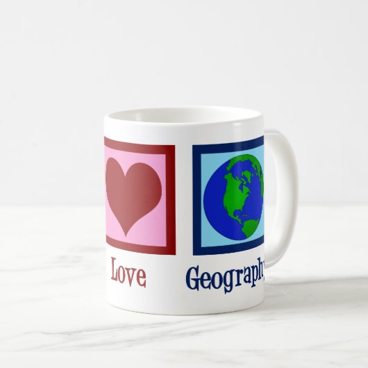 ピースラブ地理先生世界地図 コーヒーマグカップ (正面右)