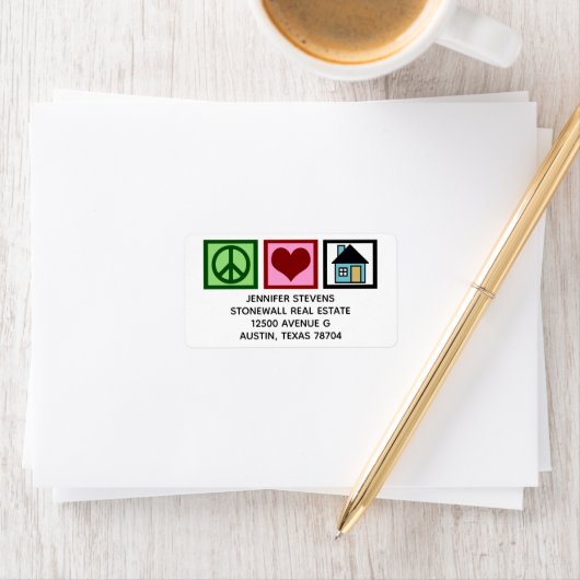 ピースラブ実在エステートかわいいカスタム不動産仲介業者アドレス ラベル (インサイチュ)