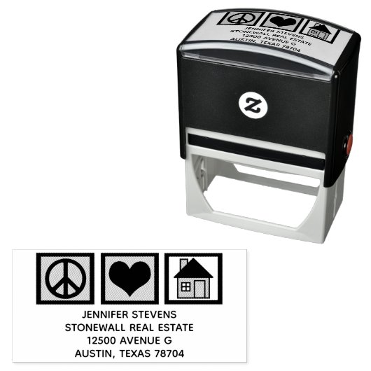 ピースラブ実在エステートかわいい不動産仲介業者差出人住所 セルフインキングスタンプ (インサイチュ)