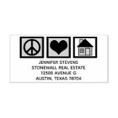 ピースラブ実在エステートかわいい不動産仲介業者差出人住所 セルフインキングスタンプ (デザイン)