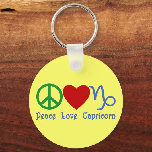 ピースラブ山羊座〔占星術の〕十二宮図デザイン キーホルダー (正面)