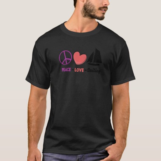 ピースラブ帆船セーラーキャプテンスキッパー Tシャツ (正面)