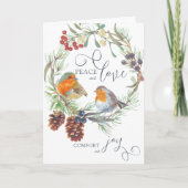 ピースラブ心地よいジョイクリスマスリース自然 シーズンカード (正面)