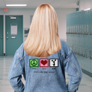 ピースラブ応援かわいいカスタムチアリーダー デニムジャケット