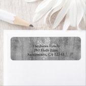 ピースラブ応援シルバースノーフレークホリデーカード ラベル (インサイチュ)