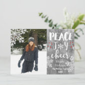 ピースラブ応援シルバースノーフレークホリデーフォト シーズンカード (スタンド正面)