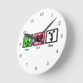 ピースラブ応援 ラウンド壁時計 (傾斜)