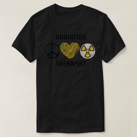 ピースラブ放射線照射セラピスト Tシャツ (デザイン正面)