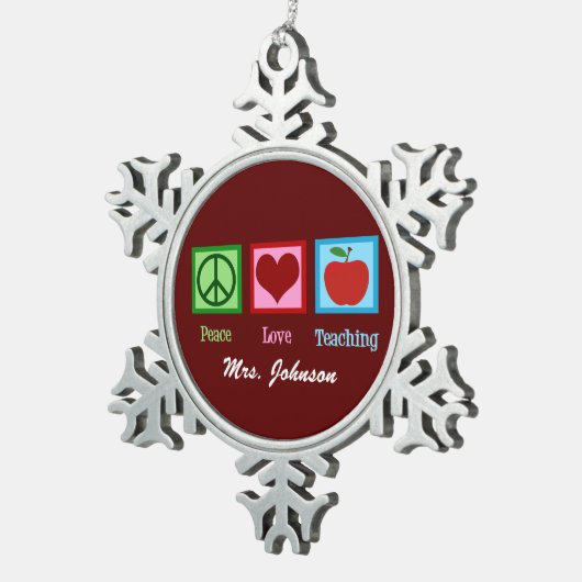 ピースラブ教えズカワイイカスタム先生 スノーフレークピューターオーナメント (右)