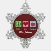 ピースラブ教えズカワイイカスタム先生 スノーフレークピューターオーナメント (正面)