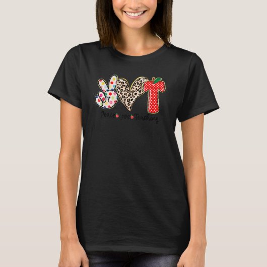 ピースラブ教え先生新学期 Tシャツ (正面)