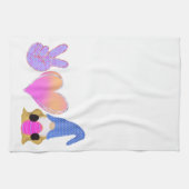 ピースラブ格言 |かわいいイースターパステル昇華 キッチンタオル (横)