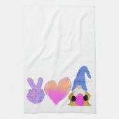 ピースラブ格言 |かわいいイースターパステル昇華 キッチンタオル (縦)