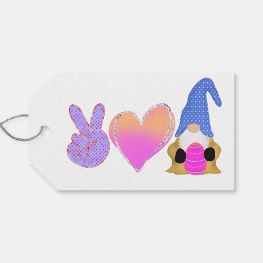 ピースラブ格言 |かわいいイースターパステル昇華 ギフトタグ (裏面横)