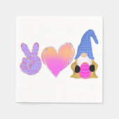 ピースラブ格言 |かわいいイースターパステル昇華 スタンダードカクテルナプキン (正面)