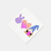 ピースラブ格言 |かわいいイースターパステル昇華 スタンダードカクテルナプキン (角)