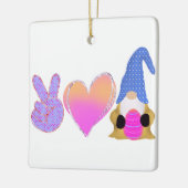 ピースラブ格言 |かわいいイースターパステル昇華 セラミックオーナメント (左)