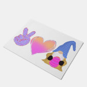 ピースラブ格言 |かわいいイースターパステル昇華 ドアマット (アングル)