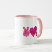 ピースラブ格言 |バレンタインデー昇華 マグカップ (正面右)