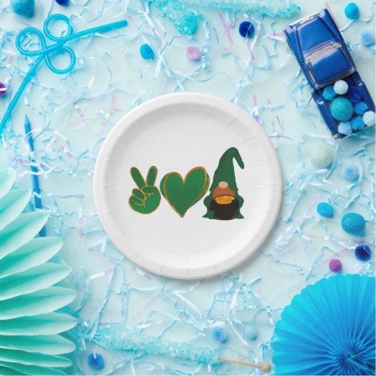 ピースラブ格言 | St Patrickの日の昇華 ペーパープレート (パーティー)