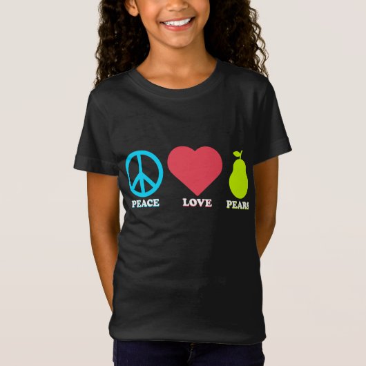 ピースラブ梨おもしろい果実 Tシャツ (正面)