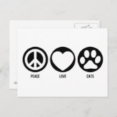 ピースラブ猫はがき ポストカード (正面/裏面)