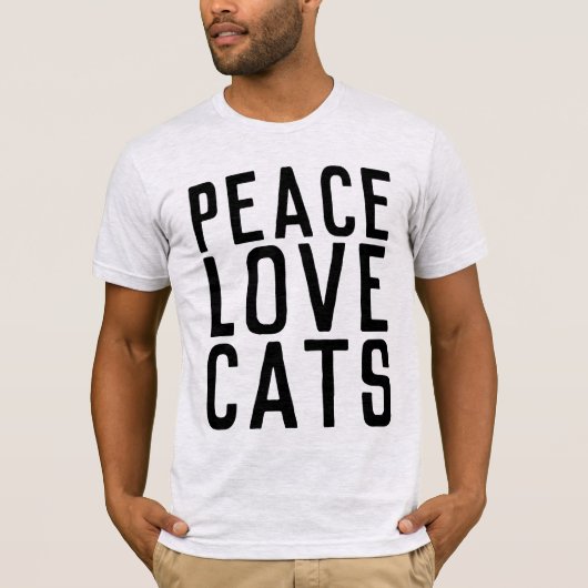 ピースラブ猫Tシャツメンズ Tシャツ (正面)