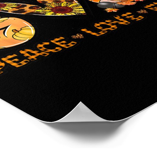 ピースラブ秋おもしろい格言秋の恋人パンプキンズハ ポスター (角)