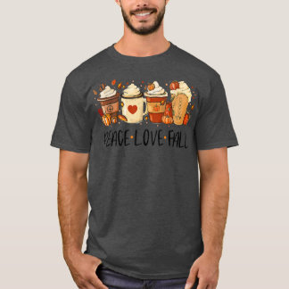 ピースラブ秋ビーブスパンプキンシーズン秋のハーブス Tシャツ