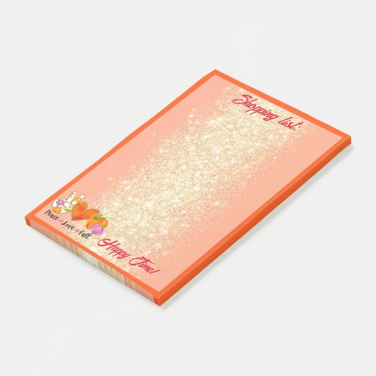 ピースラブ秋秋カスタム文字とカラー ポストイット (アングル)