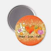 ピースラブ秋秋カスタム文字とカラー マグネット (正面/裏面)