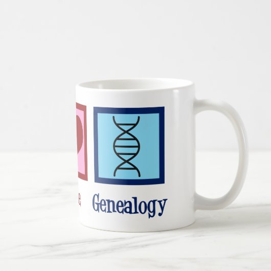 ピースラブ系図学可愛い系譜家 コーヒーマグカップ (右)
