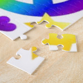 ピースラブ絞り染めヒッピーのシンボル ジグソーパズル (側面)