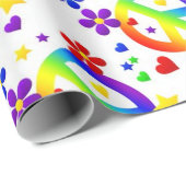 ピースラブ絞り染めヒッピーのシンボル ラッピングペーパー (ロールコーナー)