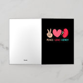 ピースラブ腎臓 – 腎臓透析技術ナース 箔グリーティングカード (外側レイダウン)