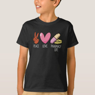 ピースラブ薬局ライフテック薬薬剤師 Tシャツ