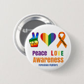 ピースラブ認識度CRPSプライド 缶バッジ (正面&裏面)