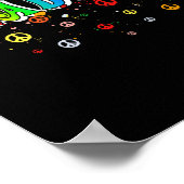 ピースラブ読かわいいフローラハート ポスター (角)