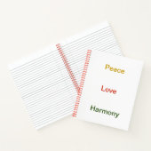 ピースラブ調和金ゴールド赤 ノートブック (内部)