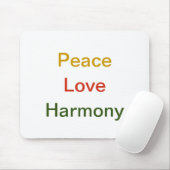 ピースラブ調和金ゴールド赤 マウスパッド (マウス)